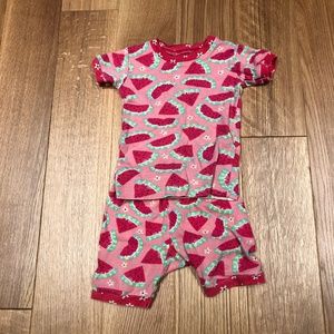 Hatley Short Sleeve Pajamas (3T, watermelon)